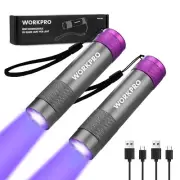 WORKPRO UV Flashlight Black Light 365nm Rechargeable Mini Ultraviolet Flashlight