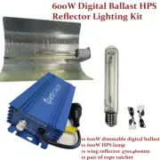 Pickup Hydroponic 600W Digital Ballast Wing Reflector HPS Grow Lighting Kit
