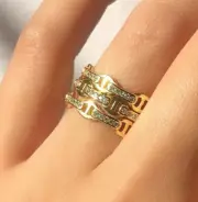 Dainty Mariner Link Chain Ring 18K Gold Filled Sterling Silver | Size 10