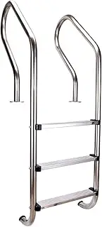 Swimming Pool Ladder,Dock Ladder,304 Stainless Steel Pool Steps,Pool Pedal,Load Capacity 440 Lbs for In-Ground Swimming Pools(3 Step)