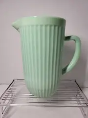 Pitcher - Paneled - Jade Jadeite Jadite Green Glass - 8 1/2 inches