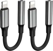 FazeeXone 3.5mm Headphone Jack Adapter for Earphones, Headphones & Audio Aux Adapter Compatible with iOS Phones 14 13 12 11 Pro Max XS XR X 8 7 6. (Pack of 2 Adapters)