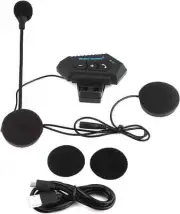 BT12 Motorcycle Helmet Bluetooth Intercom, V5.0, Noise Reduction Helmet Headset