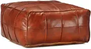 Pouffe Tan 60x60x30 cm Genuine Goat Leather