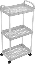 GARIOUANS Rolling Utility Cart with Wheels Stylish Plastic Storage Organizer for Kitchen Bathroom Nursery Office Ample Space for Efficient Organization