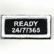 USAF AIR FORCE FSS READY 24/7/365 BLACK HOOK & LOOP EMBROIDERED JACKET PATCH