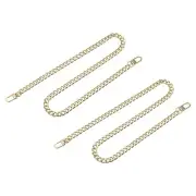 Iron Flat Chain Straps, 32" 2Pcs Handbag Chains Purse Straps Replacement, Gold