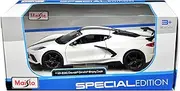 [Maisto] Chevrolet Corvette Stingray C8 High Wing 2020 White Model Car 1:24