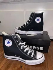 NEW CONVERSE A11909C Chuck Taylor All Star Wedge Heel Platform Sneakers Black 9
