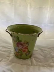 Mackenzie-CHILDS Rare Green Flower Market Ice Bucket Wine Cooler Planter Retired