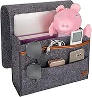 Jjwl Bed Pocket,kids Bedside Caddy Storage Organizer, Eco-friendly Felt Extra Large Bedside Caddy For Bed, Table And Sofa (TYPE D Dark grey)