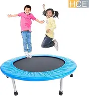 HCE Trampoline for Kids and Adults - 40-Inch, 10-Ft and 14Ft Bouncing Indoor and Outdoor Trampolines with Net Enclosure and Basketball Set