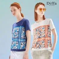 在飛比找momo購物網優惠-【Diffa】網路獨賣 花卉印花針織衫-女