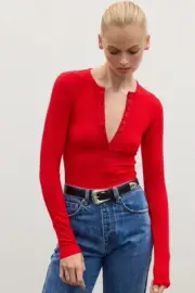 NEW BAYSE BRAND BAYSE BRAND Womens Lara Bodysuit - Cherry Red