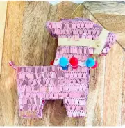 Pink Pony Piñata Ornament - Papier-Mache Lightweight Rainbow Kids Horse Magical