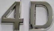 Apartment Number 4D Sign/Mailbox Number Sign, . (Silver,3D, )-REF24-1027