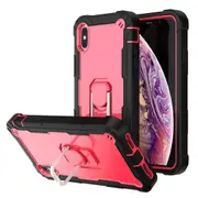 MCC Stylish Shockproof iPhone Xs Max Case Cover Apple Heavy Duty Tough [Black+Magenta]