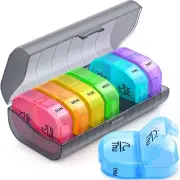 Weekly Pill Organizer 2 Times a Day, AM PM Pill Box with 7 Detachable Pill Ca...