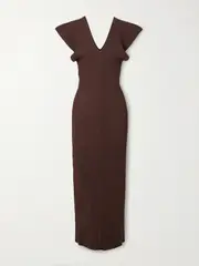 [Altuzarra] Altuzarra - Ribbed-knit Maxi Dress - Brown - x large x large Brown