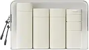 Mumoo Bear 5pcs Travel Cream Dispenser Bottles Set Travel Bottles Toiletry Containers Set, TSA Approved, Travel Essentials, Beige, Modern