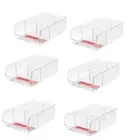 6 x Crystal Storage Container 3 Compartment Kitchen Fridge Pantry Organiser