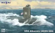MikroMir Models 1/350 U.S.S. ALBACORE (AGSS-569) AMERICAN RESEARCH SUBMARINE