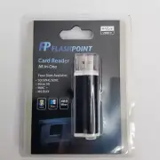 Flashpoint All-In-One USB 2.0 Card Reader SD/SDHC/SDXC, Micro SD, MMC, MS Duo