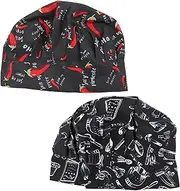 [SAFIGLE] 2pcs Hats Comfortable Folder Chef Caps for Western Restaurant Kitchen Breathable and Skin Friendly Cloth Design