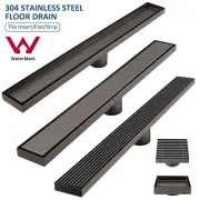 Gun Metal Grey 100-900mm Tile Insert / Strip Shower Grate Floor Drain 50mm Waste