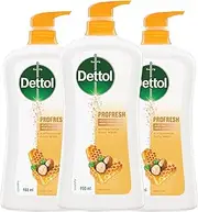 Dettol Profresh Shower Gel Body Wash Honey Glow 950mL x 3 Pack