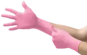 Micro-Touch Nitra Free Powder Free Nitrile Textured Pink Gloves-Case of 1000