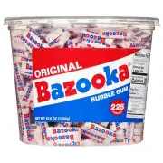Original Bazooka Bubble Gum, 225 Piece Tub, 47.6 oz (Pack of 6 Master Case)