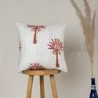 Brown Palm Tree Hand Block Print Cushion Cover Indian Cotton Pillow Case