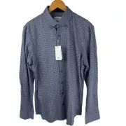 BRAX FEEL GOOD DANIEL HI-FLEX MODERN FIT BUTTON UP SHIRT BLUE NWT MEN'S M 39/40