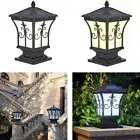 LED Solar Retro Lantern Pillar Light Post Light Garden Fence Column Lamp Decor