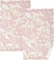 Floral Vintage Peach Gold Microfiber spa Towel Decorative Bath Towels Terry washcloth Valentines Day Hand Towels for Bathroom Soft face Towels White Cotton Towel Set of 2，Size 28"x16" para
