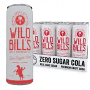 Wild Bill's Soda Pop Zero Sugar Cola 12 PACK - 12oz - FREE SHIPPING
