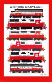Western Maryland Circus Scheme 11"x17" Poster 12"x18" mat Andy Fletcher signed