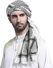 [PURFUN] Men's Large Arab Shemagh Headscarf Muslim Headcover Shawl Keffiyeh Arabic Scarf