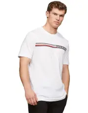 [Tommy Hilfiger] Chest Stripe Tee in White