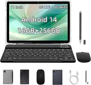Tablet M2 10.95 Inch 2K Screen, Android 14 Tablets with Mobile Slots 4G Dual SIM Card, 16GB+256GB+1TB Expand, Octa-Core, 8000mAh (M2 + Keyboard Kit Black)