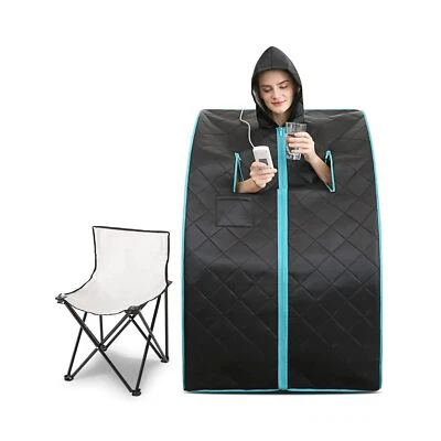 Smartmak Far Infrared Sauna with Hat, Portable Personal Full Body Home SPA Te...
