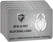 [SAITECH IT] RFID Blocking Cards Protect Your Entire Wallet, Purse, and Cards from NFC Contactless Theft Wallet for Men & Women- PL Silver, Silver, 5 Pcs Silver, Rf