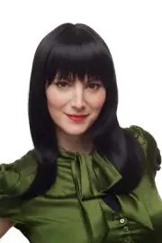 Women's Wig Black Cheeky Fringe Long Smooth Falling Ca 45 CM 3112-2