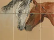 Art Horses Mural Ceramic Backsplash Bath Tile #1618