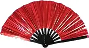 [Generic] Popping Fans - Folding Hand Fan | Large Folding Chinese Japanese Kung Fu Tai Chi Handheld Prop for Men Women for Party Dance Performance