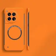 Luxury Ultra Thin Frameless Magnetic Case for Oneplus 12 12R 11 11R 10T 10R 10 Pro Slim Hard PC Matte Phone Cover,Orange,for Oneplus 11
