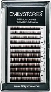 EMILYSTORES Lash Eyebrow Extensions Colour Brown Thickness 0.10 mm Length 5/6/7/8MM Mixed Sizes One Tray