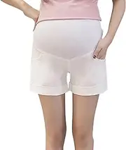 [Generic] Casual Plus Size Dress Pregnant Women Summer Elastic Waist Stretchable Pants Short Fuzzy Robe for Women Plus Size