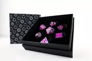 LPG Dice Set - Metal RPG Serif (Purple/Silver)
